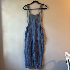Aerie Blue and White Striped Jumpsuit